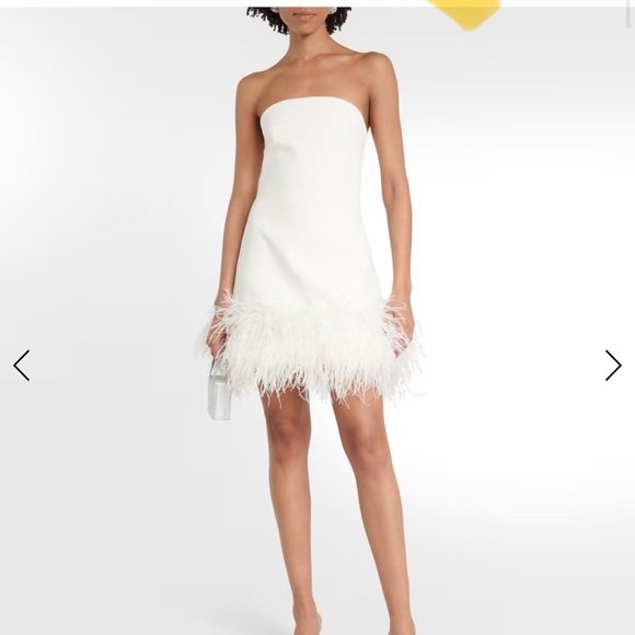 Safiyaa Rowan white feather dress detailing size 4 - Picture 1 of 16